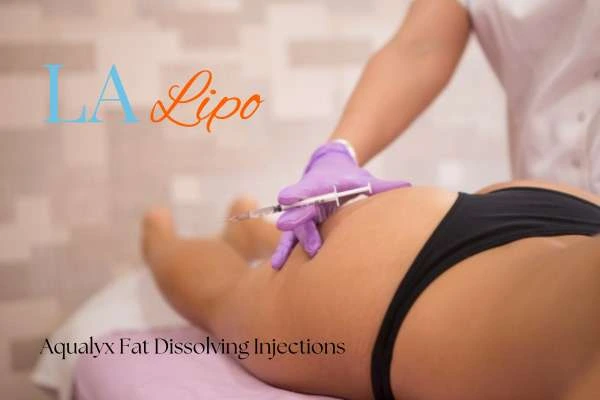 Woman having fat dissolving injections Paisley on thighs