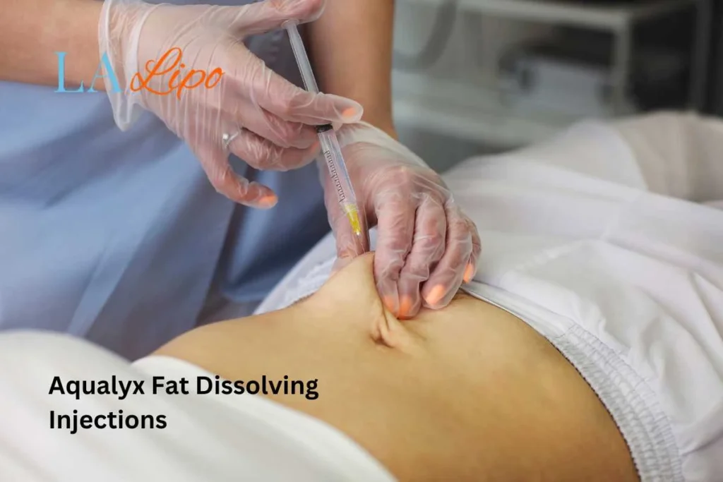 woman having fat dissolving injections Paisley in the stomach