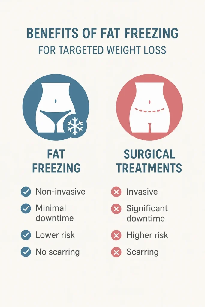 graphic showing the benefits of fat freezing Paisley