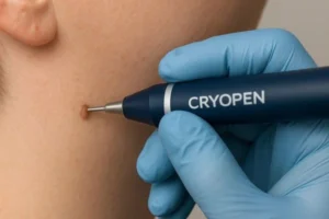 Person receiving skin tag removal Paisley